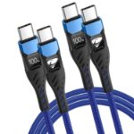 Picture of USB C to USB C, 100W 5A Fast Charging Cable [2Pack/2M] USB Type C Charger Fast Charge Lead Usbc to Usbc Cable for iPhone 15 16 17 Pro Max Plus iPad Pro MacBook Samsung Galaxy S23 S22 S24 S25 Ultra etc