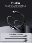 Picture of 1M USB-C to USB-A Fast Charging Data Cable 18W – Black