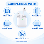 Picture of Factory Refurbished AirPods 2nd Generation – Grade A Wireless Earbuds with Wireless Charging Case for iOS & Android