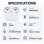 Picture of Refurbished AirPods Pro Wireless Earbuds – Noise Cancelling Bluetooth Earphones with Wireless Charging Case